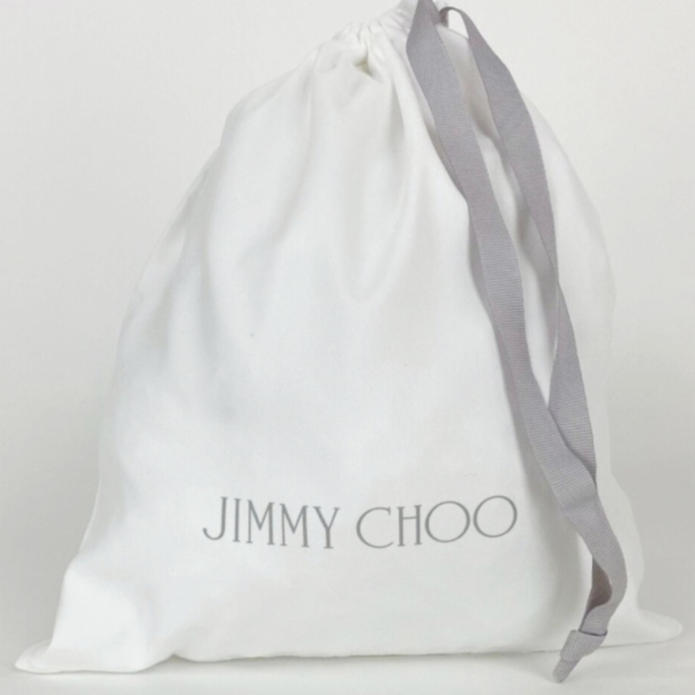 Jimmy Choo White and Gray Drastrunf Dust  Bag 13.5 X16.5 Approx